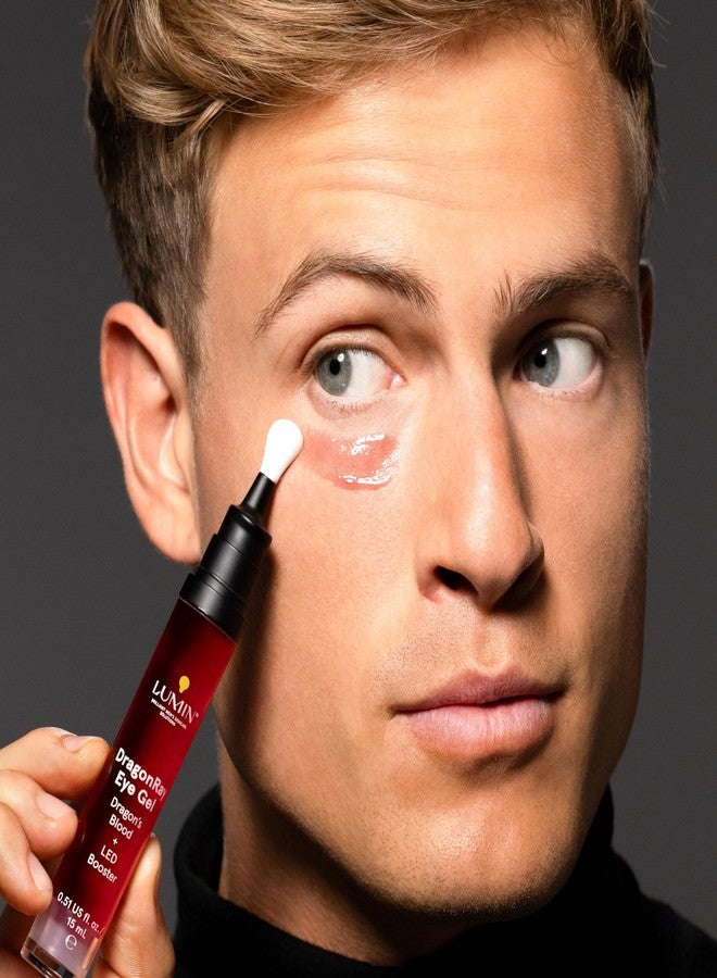 لومين جل لومين دراغون راي للعين، سيروم للعين لعلاج الضوء الأحمر، كريم يحتوي على الببتيدات وحمض الهيالورونيك والكافيين، يقلل الهالات السوداء والانتفاخ، متوافق مع قناع العين لوميناتور، نباتي، 15 مل (0.51 أونصة) - Image 4